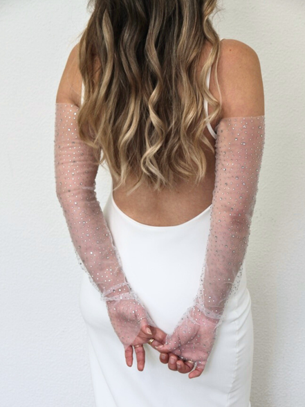 Dew Drop Rhinestone Gloves