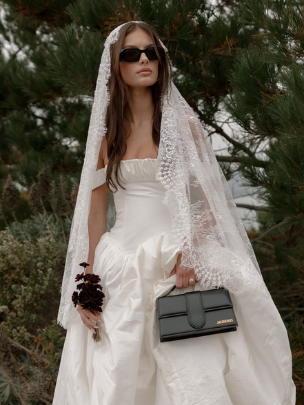 Crochet Lace on Lace Veil