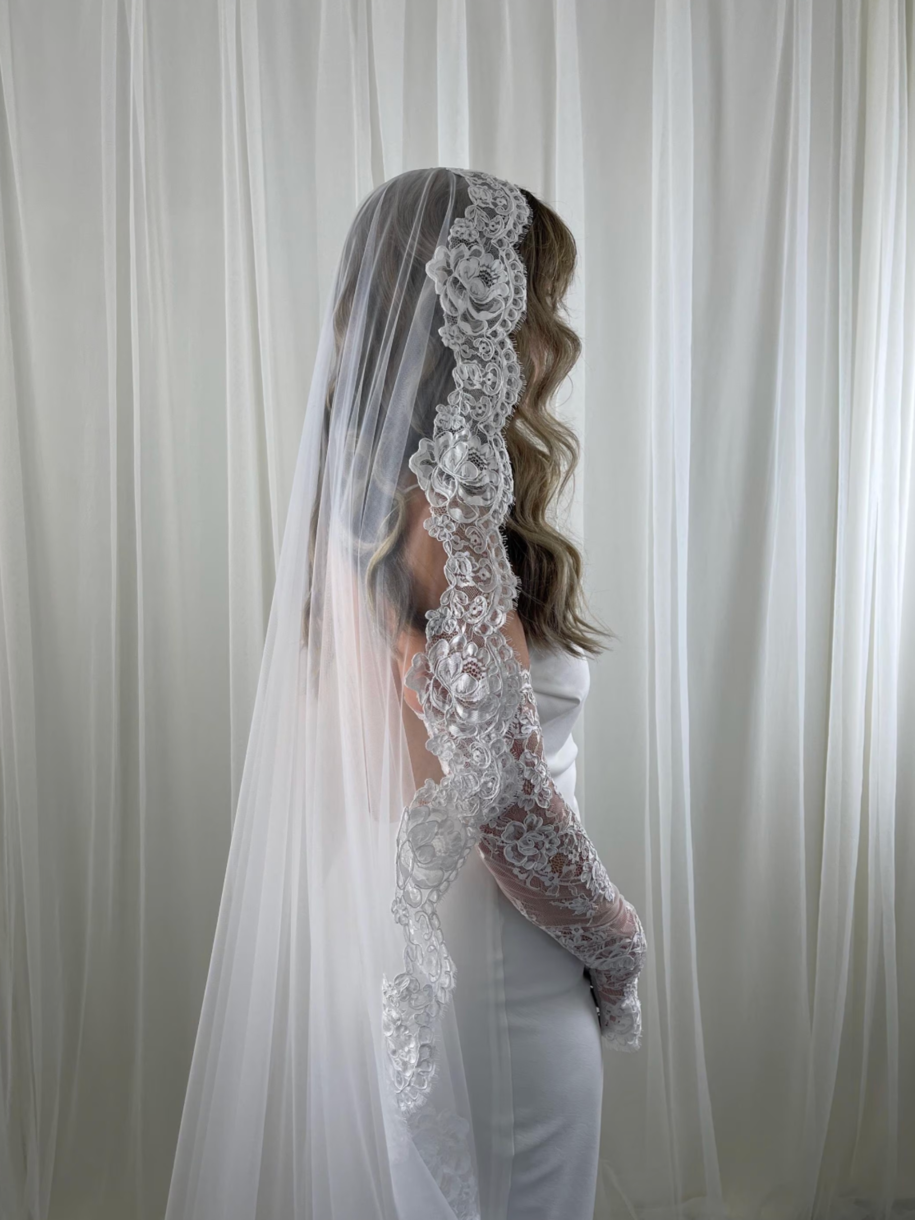 Rose Flower Mantilla Veil