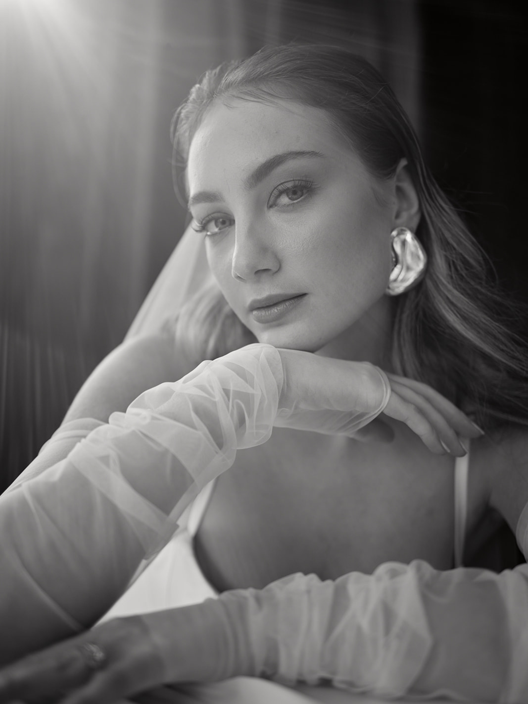 Ruched Tulle Sleeves