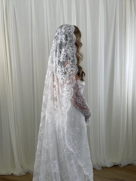 Corded Rose Lace Veil
