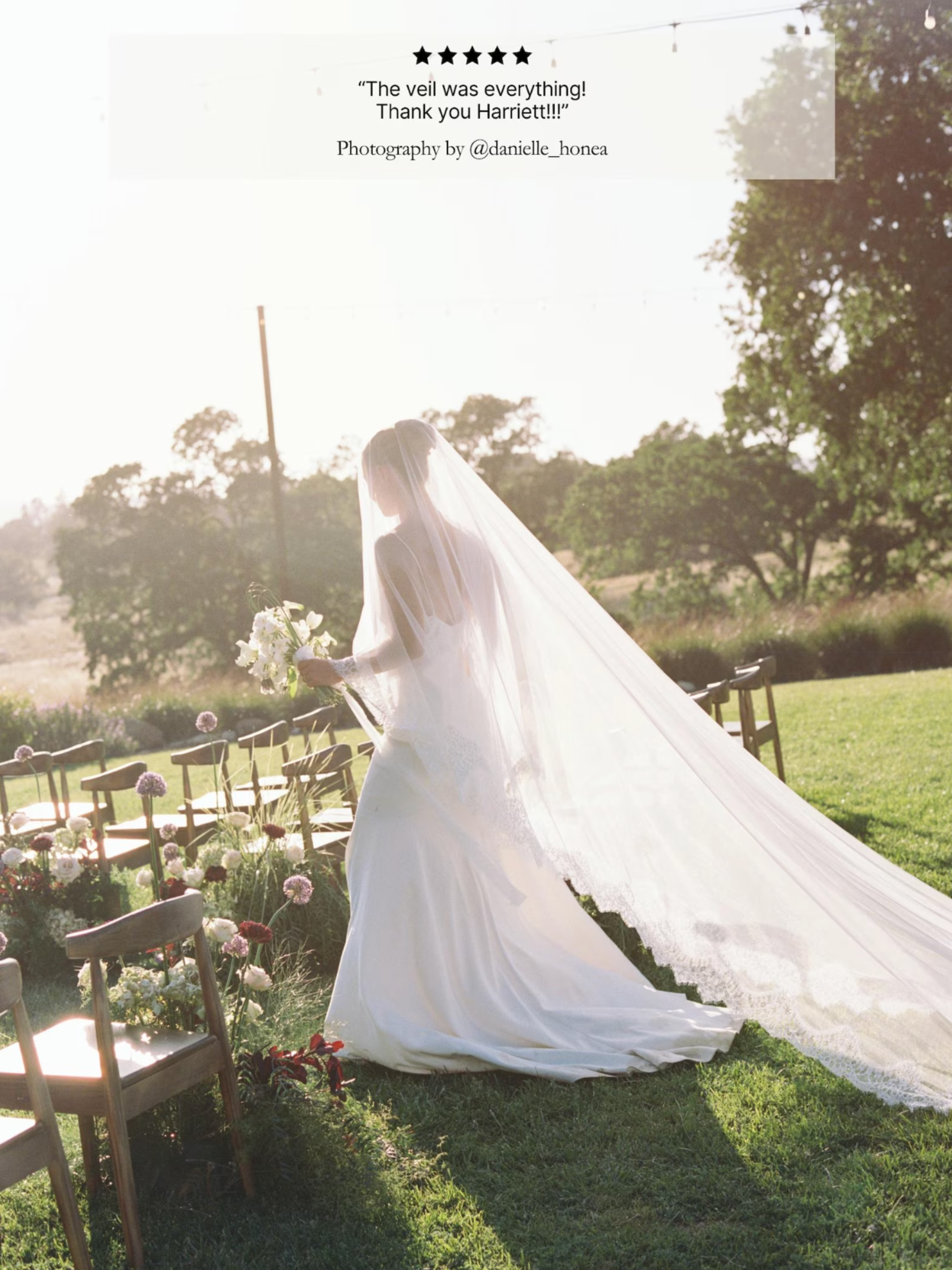 Crochet Lace on Tulle Blusher Veil