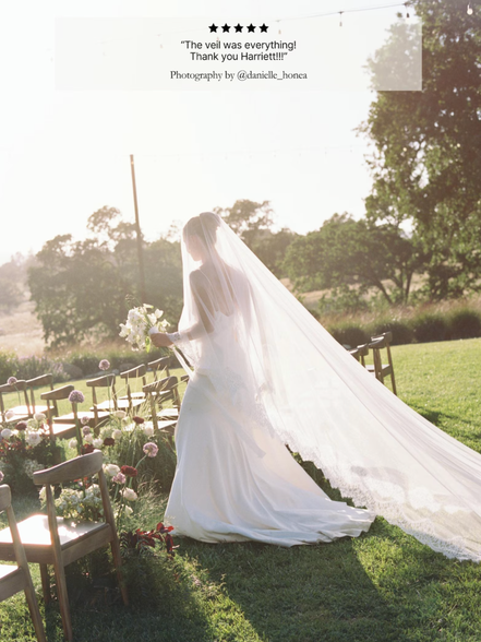 Crochet Lace on Tulle Blusher Veil