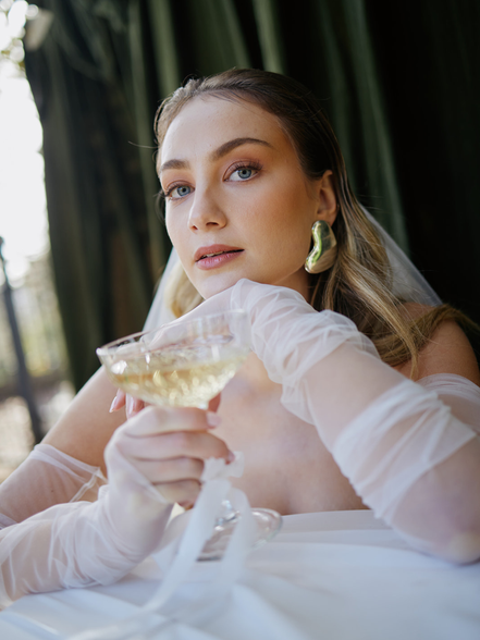 Ruched Tulle Sleeves