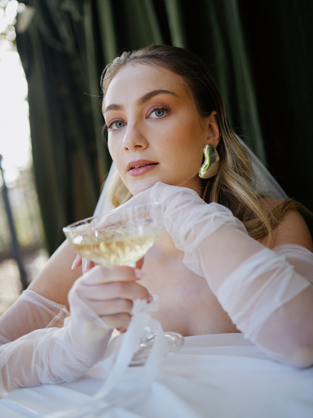 Ruched Tulle Sleeves