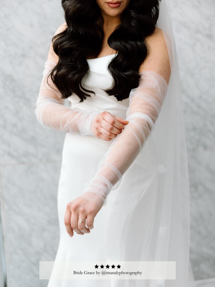 Ruched Tulle Sleeves