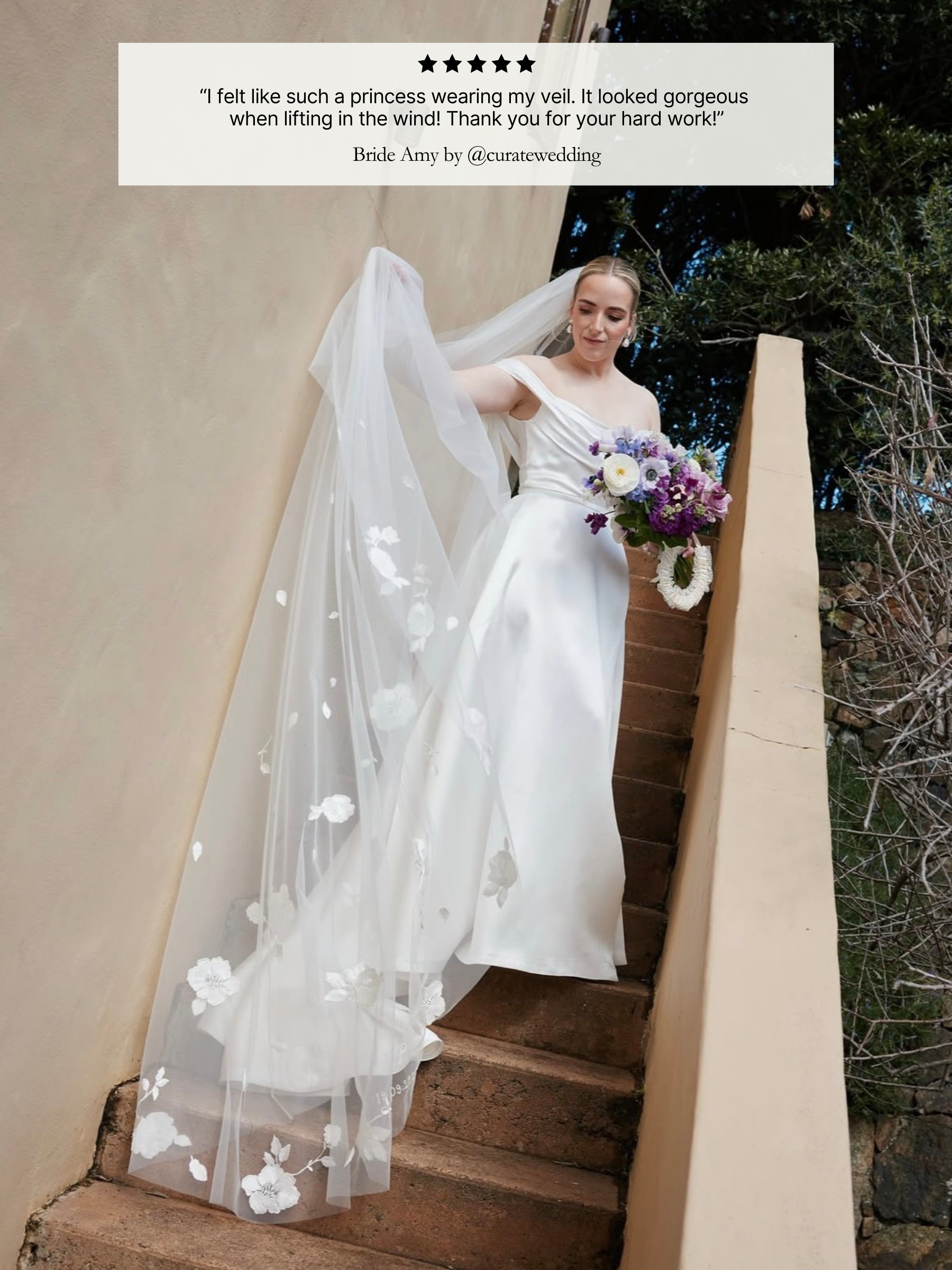Embroidered Floral Motif Veil