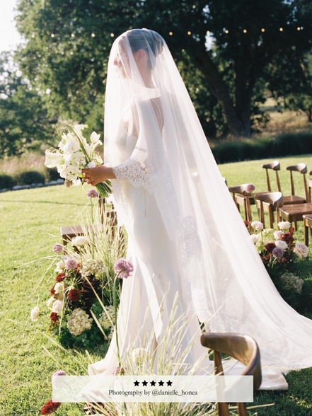 Crochet Lace on Tulle Blusher Veil