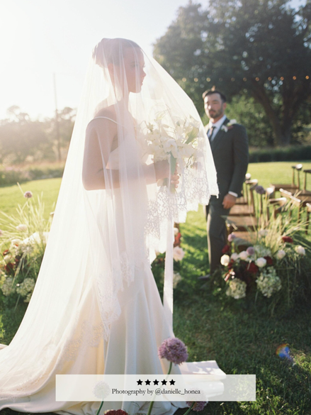 Crochet Lace on Tulle Blusher Veil