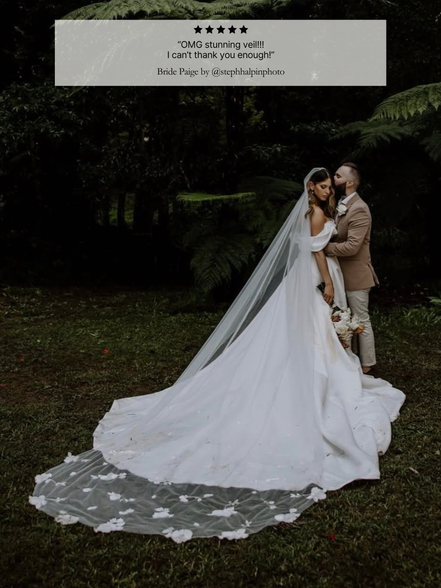 Embroidered Floral Motif Veil