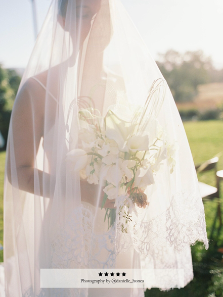 Crochet Lace on Tulle Blusher Veil