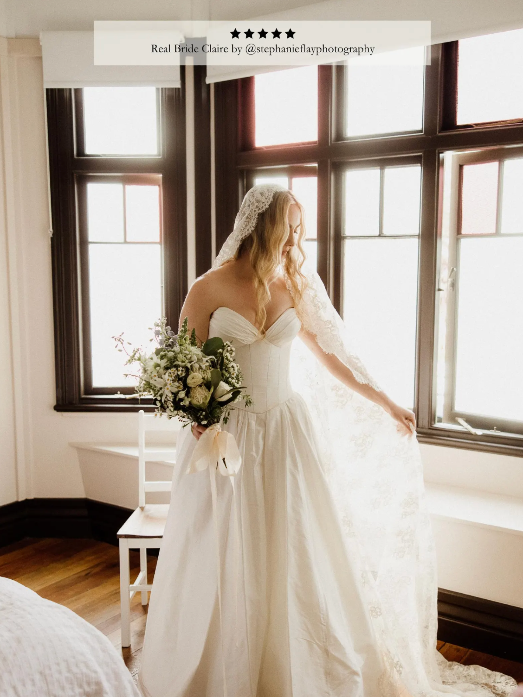 Corded Rose Lace Veil