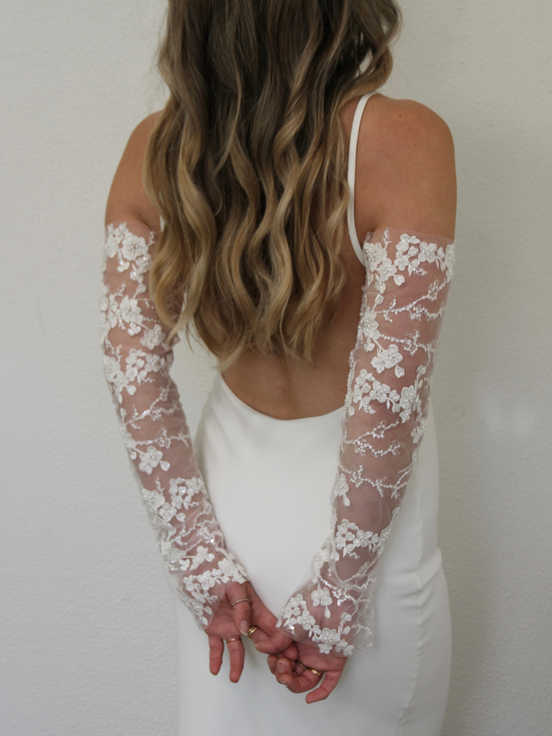 Beaded Lace Gloves