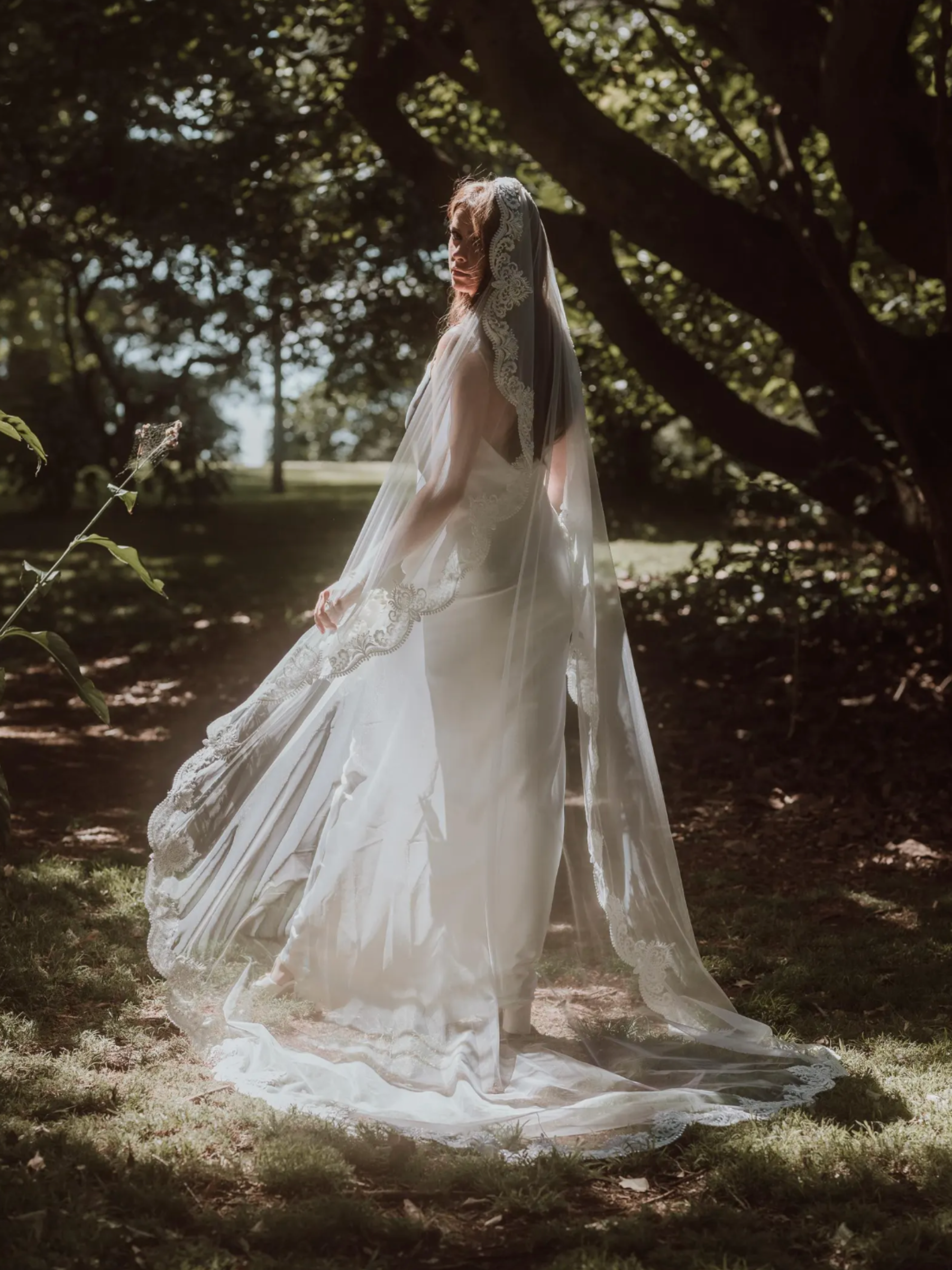 Antique Beaded Lace Mantilla Veil