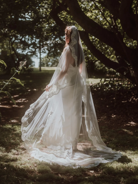 Antique Beaded Lace Mantilla Veil