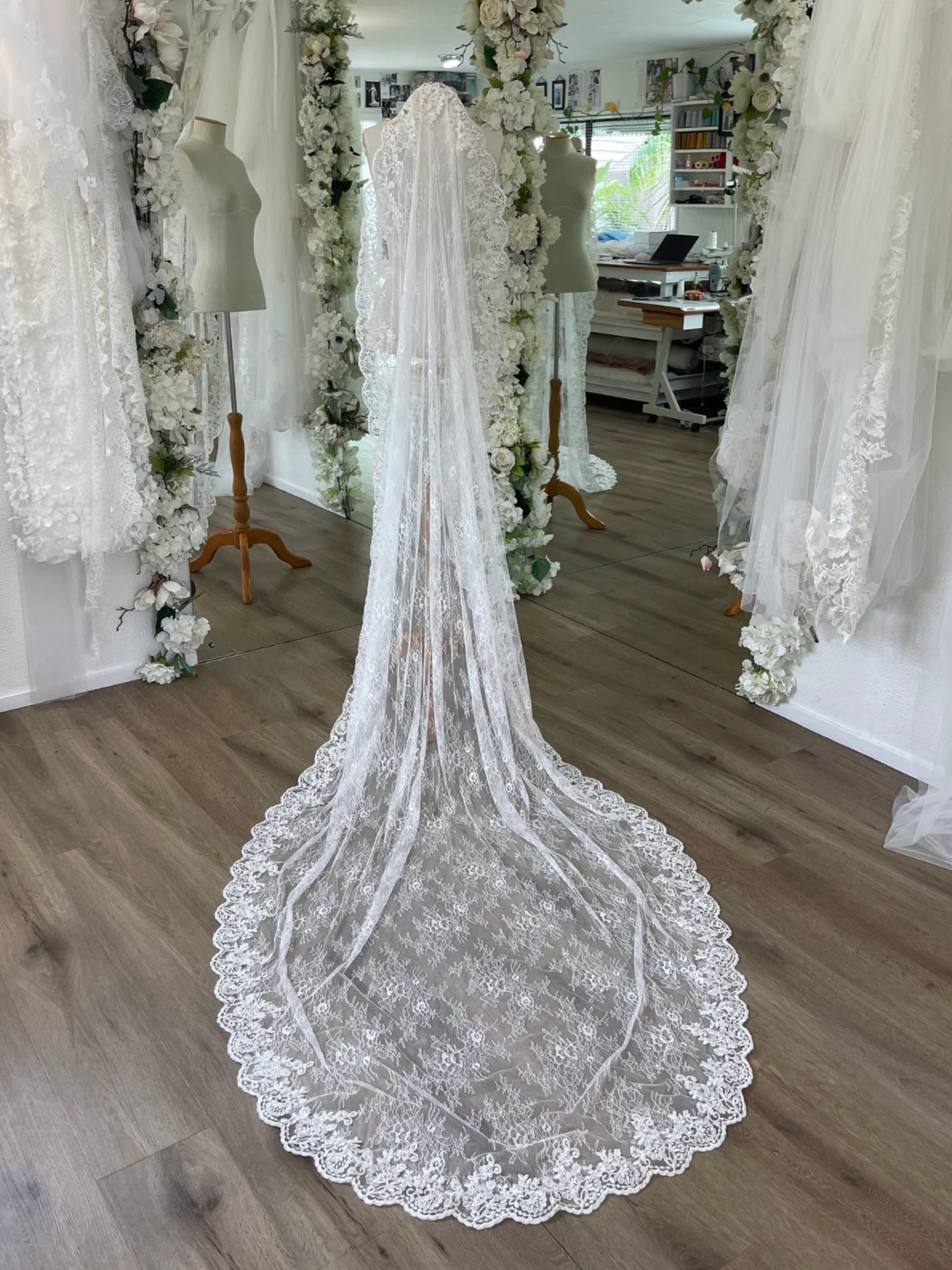 Lace on Lace Mantilla Veil