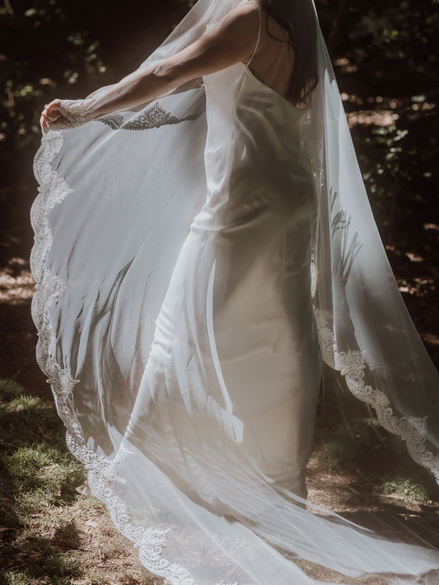 Antique Beaded Lace Mantilla Veil