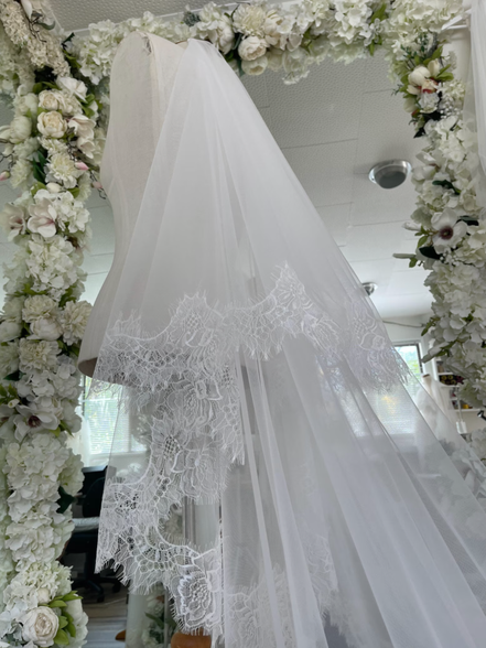 Classic Chantilly Blusher Veil