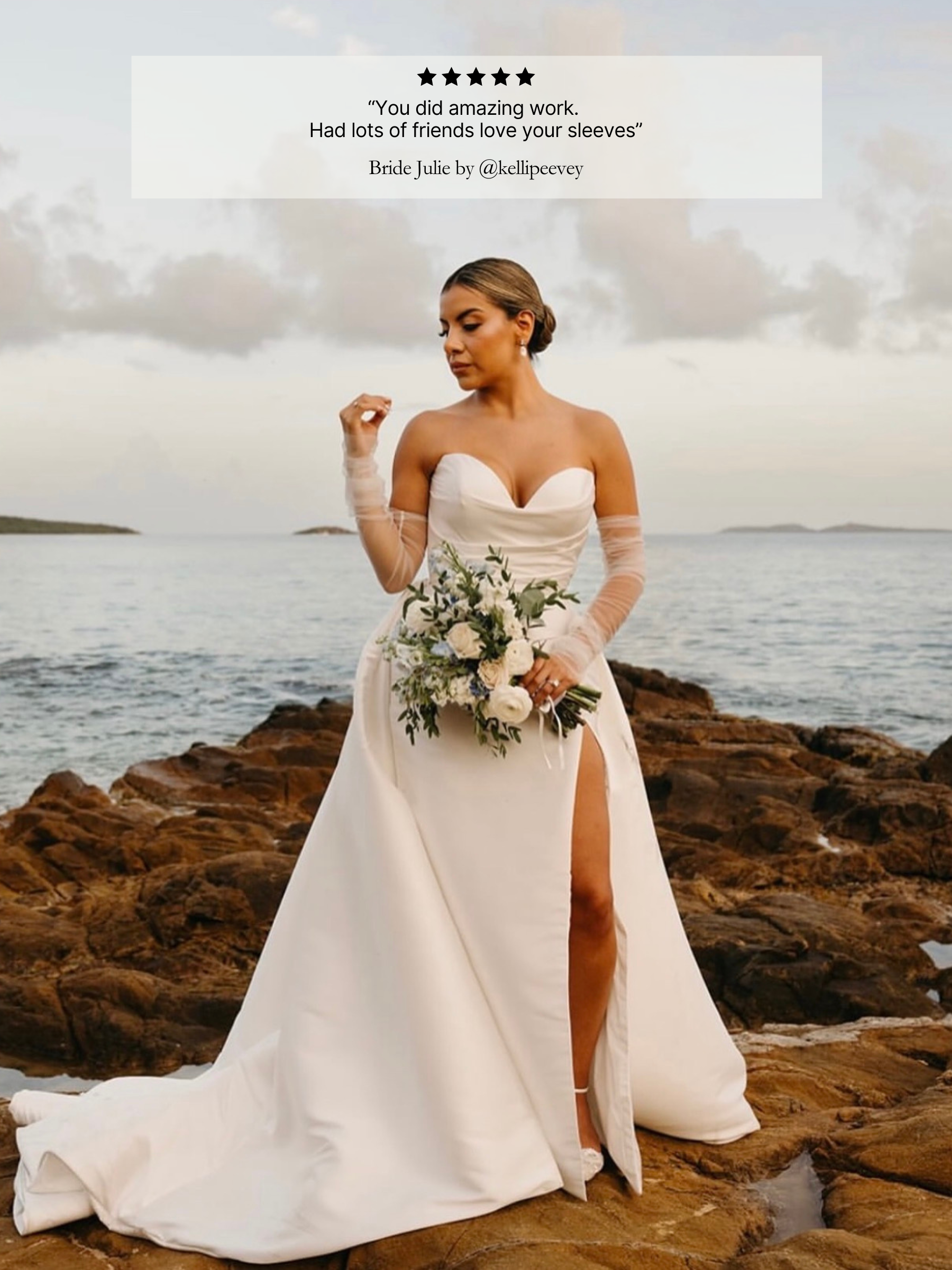 Ruched Tulle Sleeves