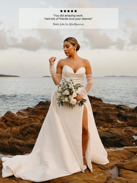 Ruched Tulle Sleeves