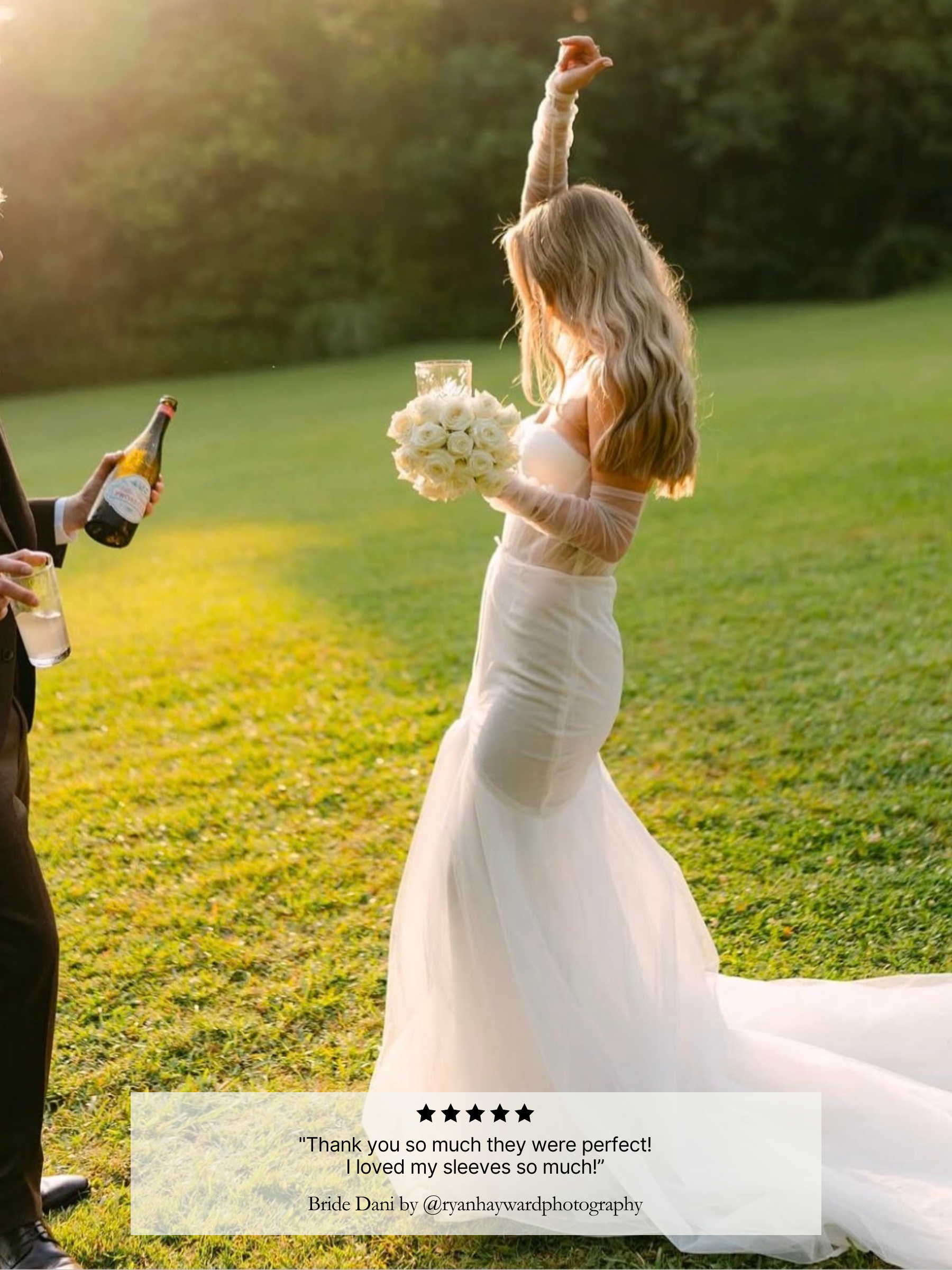 Ruched Tulle Sleeves