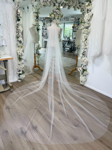 Extra Wide Drop Blusher Veil