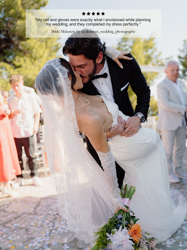 Classic Chantilly Veil & Sleeves Matching Set