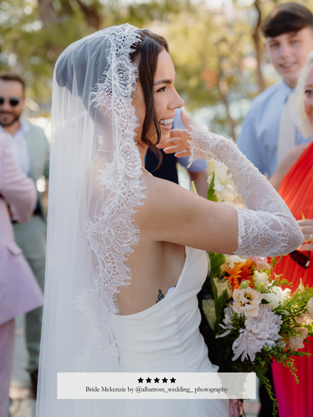Classic Chantilly Veil & Sleeves Matching Set