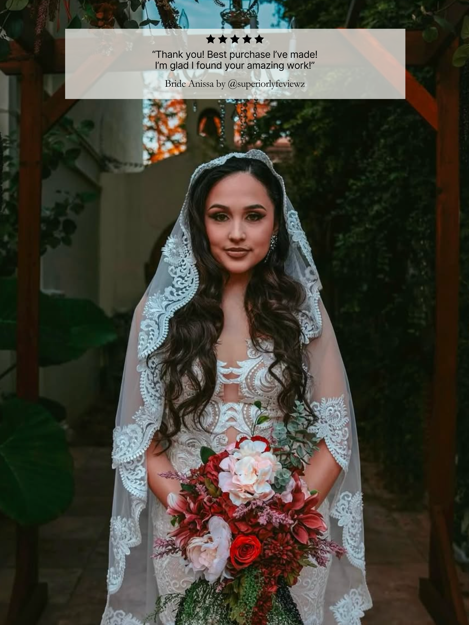 Antique Beaded Lace Veil