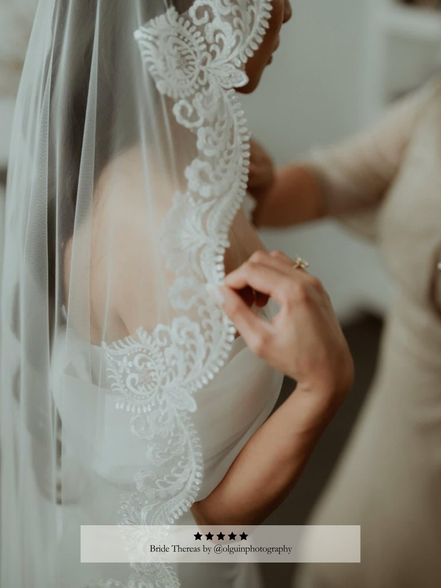 Antique Beaded Lace Veil