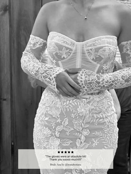 Corded Rose Lace Gloves