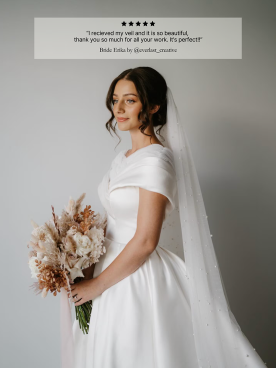 Gathered Pearl Veil