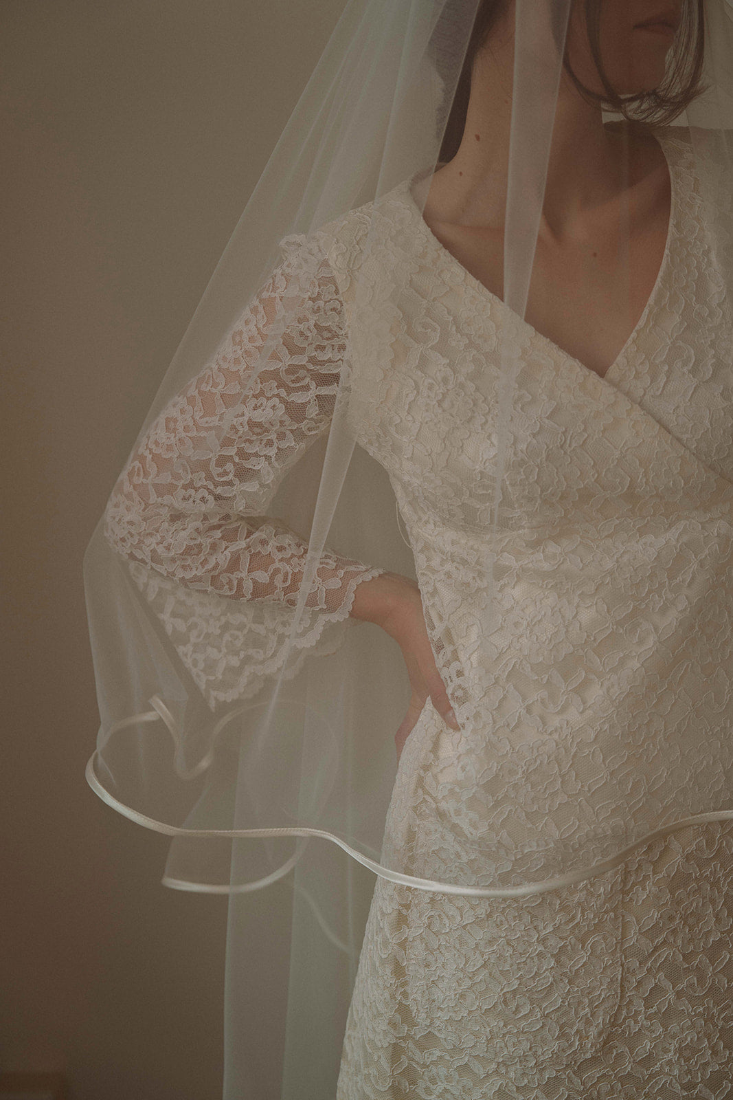 Satin Edge Blusher Veil
