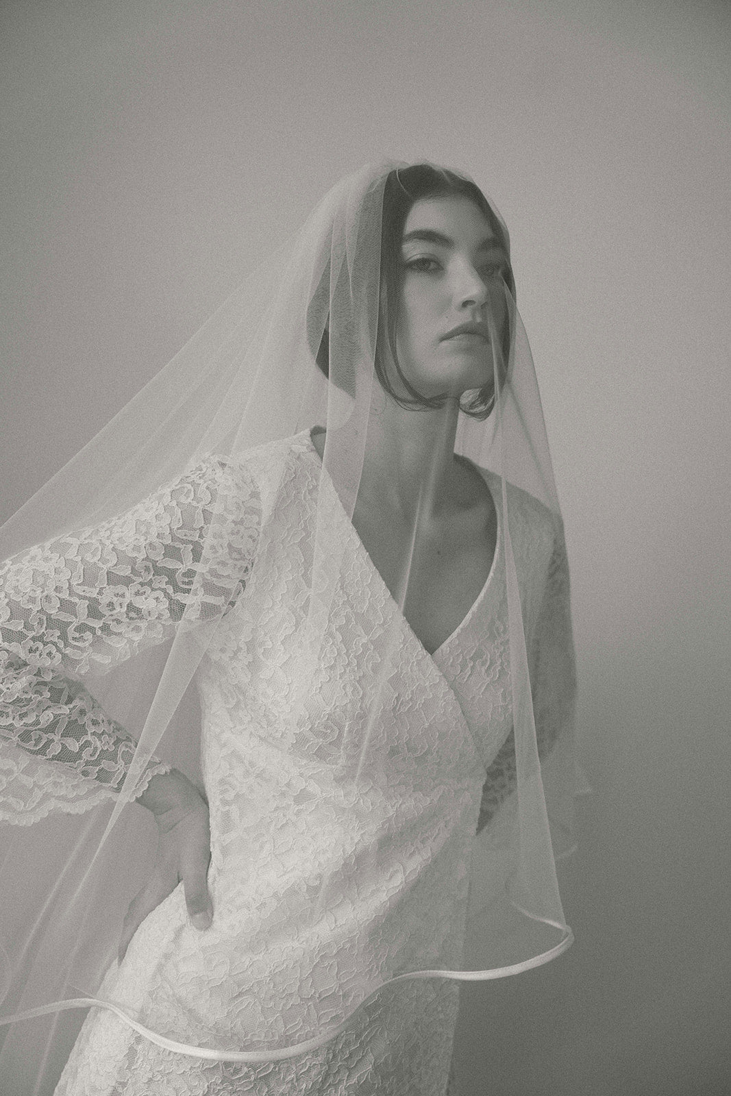Satin Edge Blusher Veil