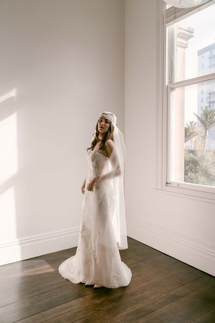 Beaded Cap Veil