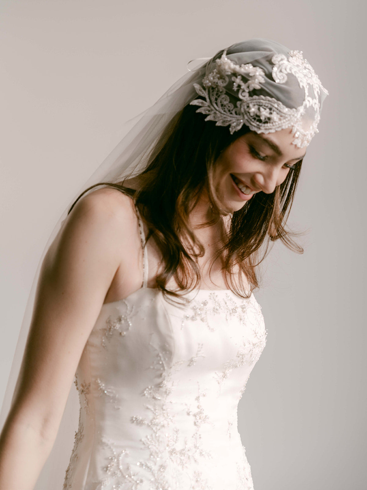 Beaded Cap Veil