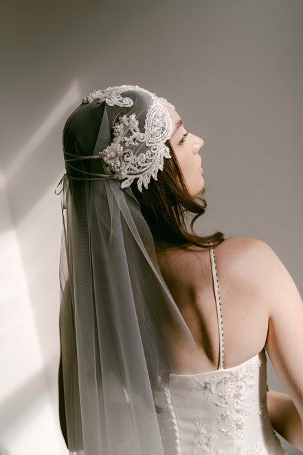 Beaded Cap Veil