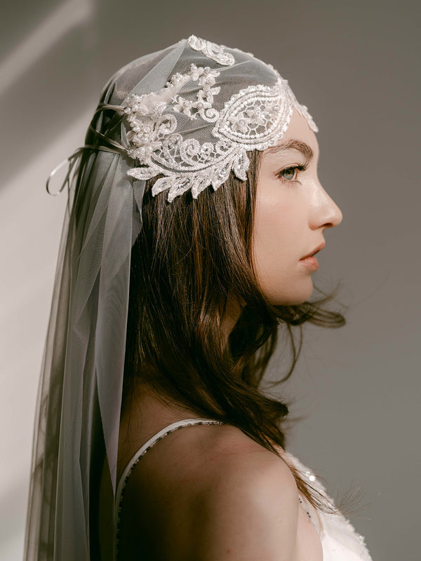 Beaded Cap Veil