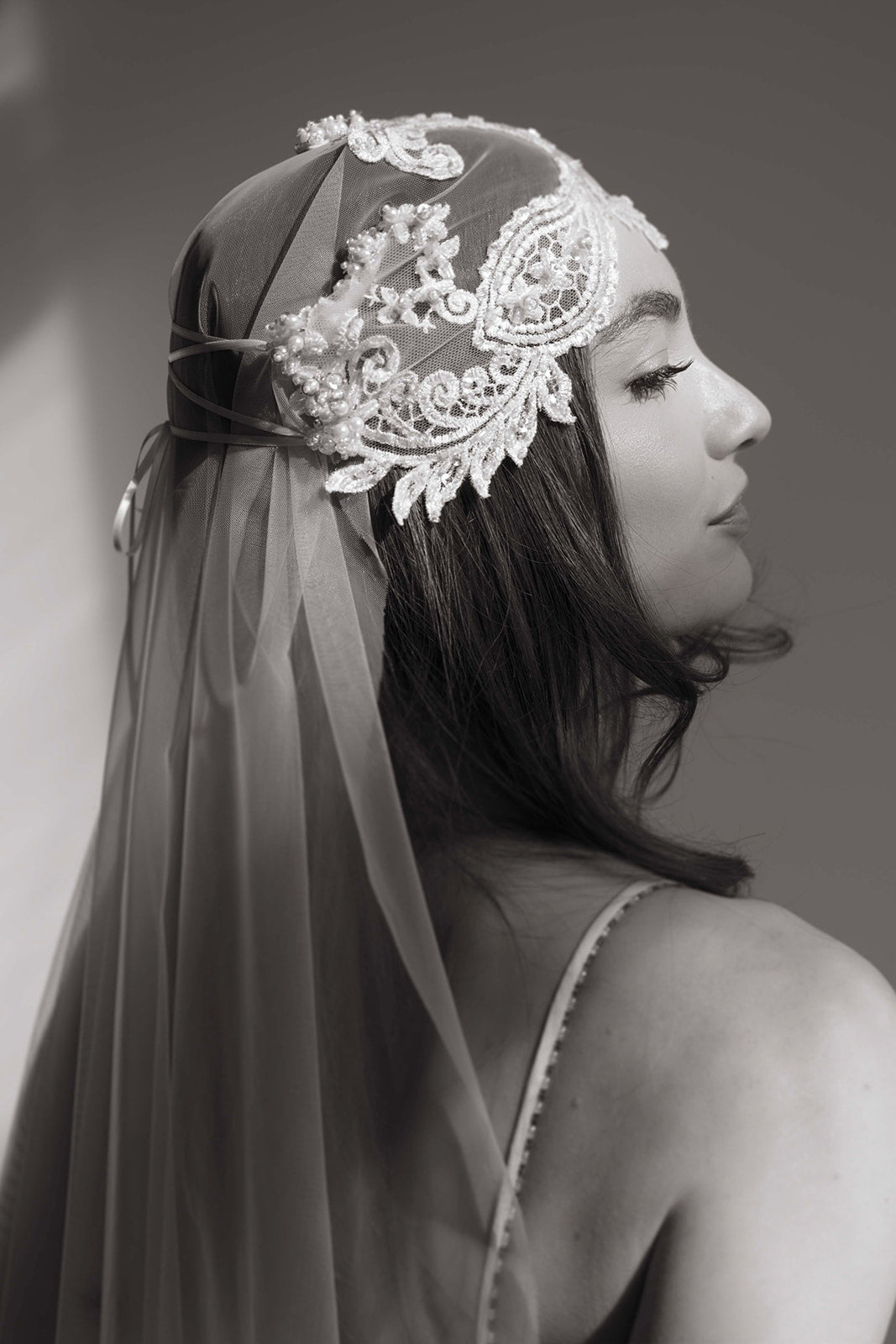 Beaded Cap Veil