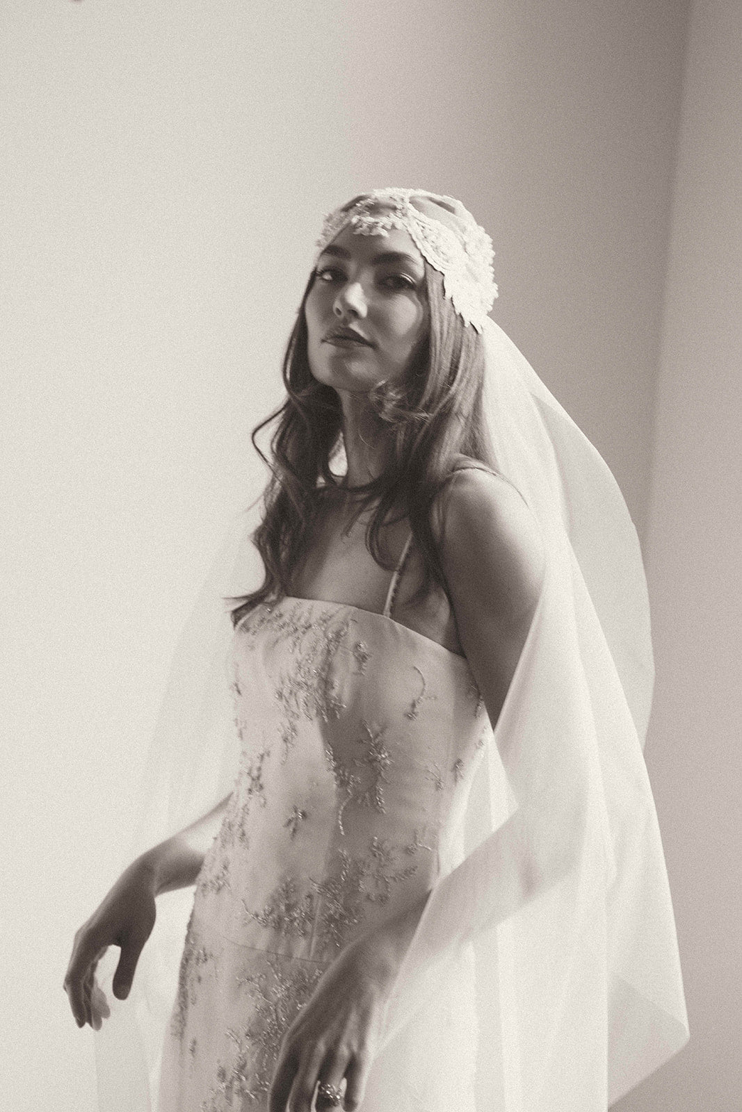 Beaded Cap Veil