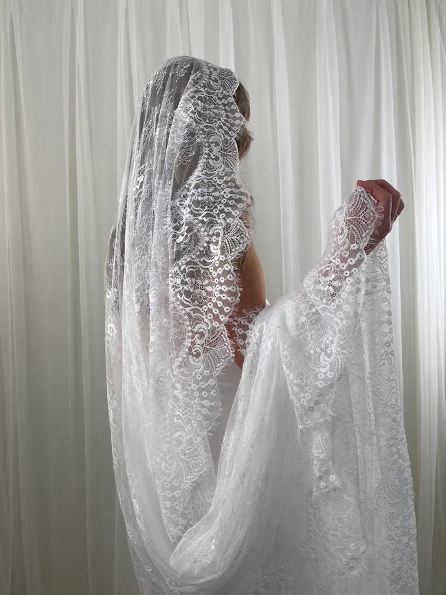 Crochet Lace on Lace Veil