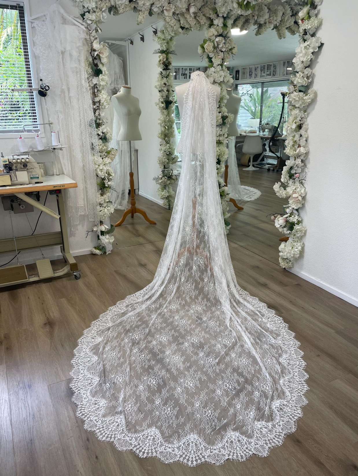 Crochet Lace on Lace Veil