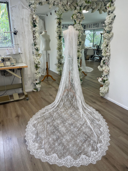 Crochet Lace on Lace Veil