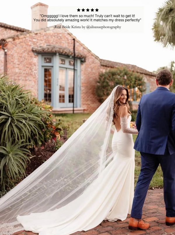 Cream Extra Wide Lace Veil