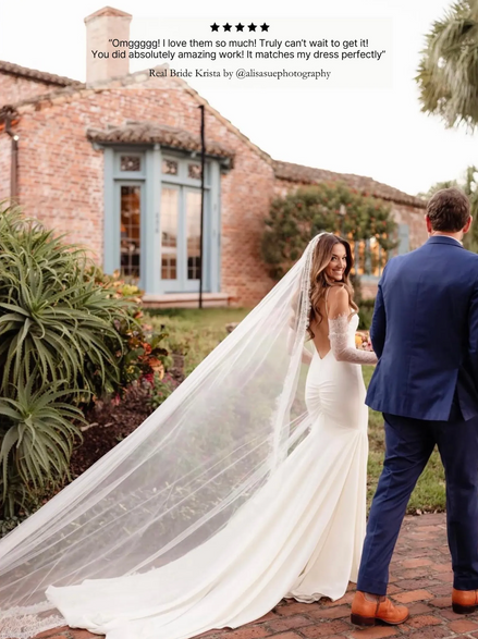 Cream Extra Wide Lace Veil