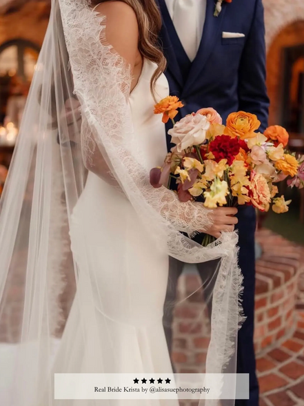 Cream Extra Wide Lace Veil