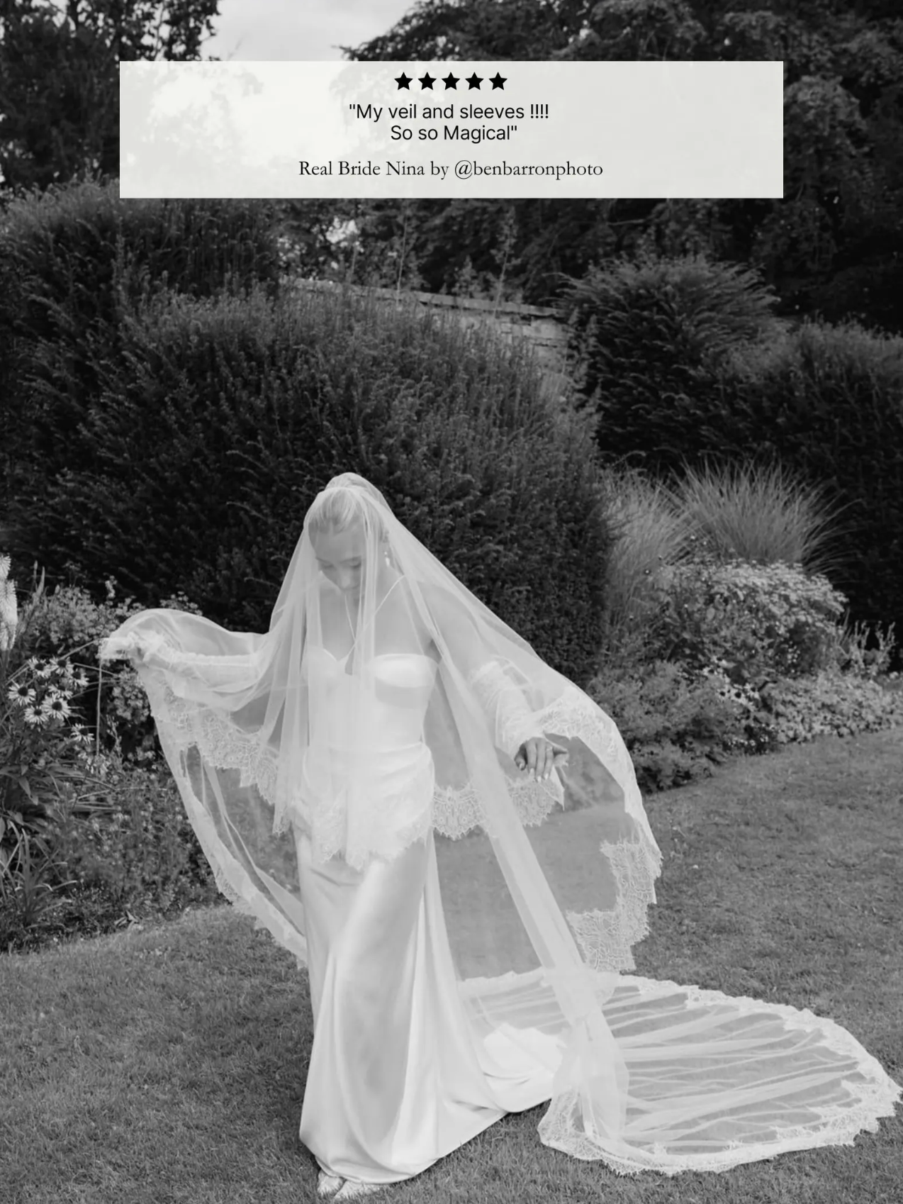 Pointy Lace Blusher Veil