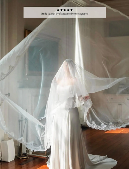 Classic Chantilly Blusher Veil