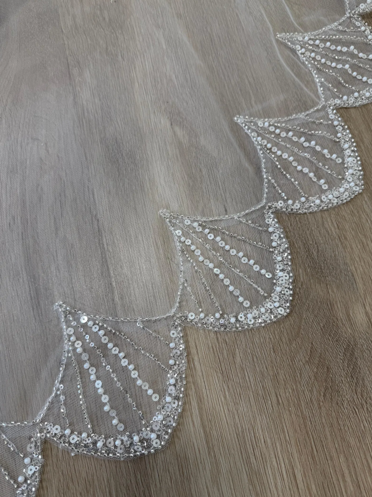 Scalloped Sequin Blusher Veil
