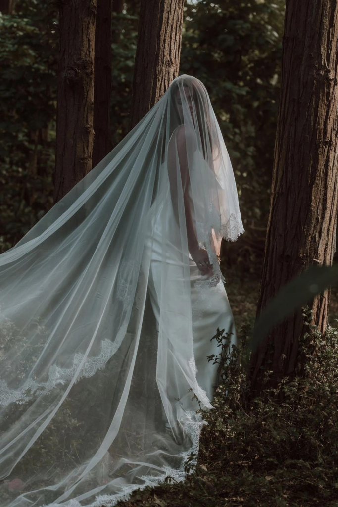 Chantilly Lace Blusher Veil made with Premium Italian Tulle designed by Harriett Falvey New Zealand Bridal Designer